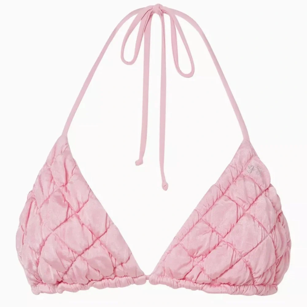 Frankie’s Bikinis Tia quilted bikini top pink